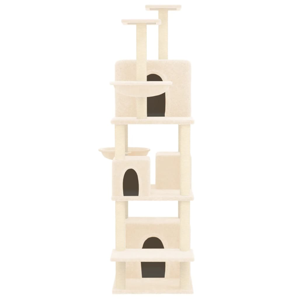 Cat Tree with Sisal Scratching Posts Cream 180 cm