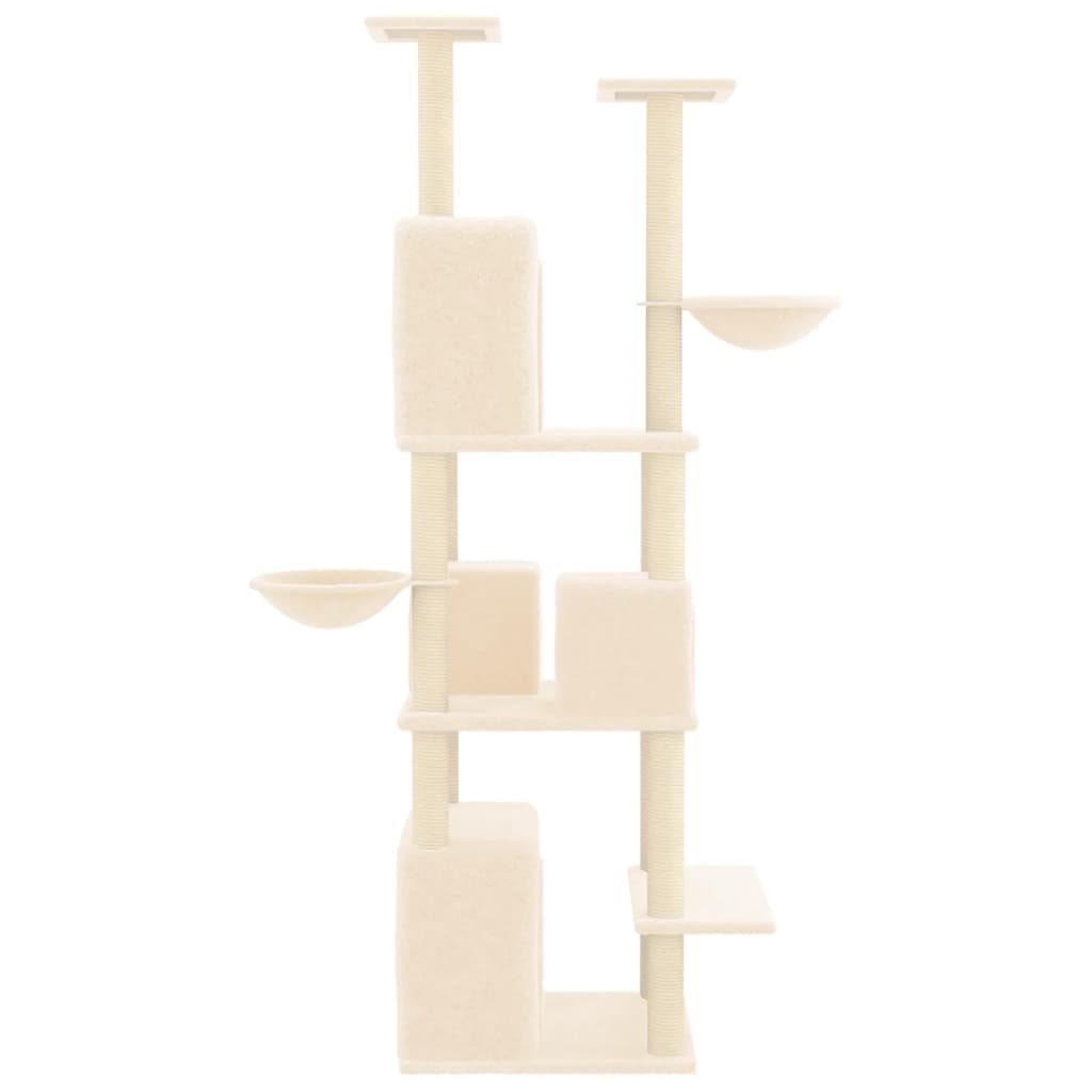 Cat Tree with Sisal Scratching Posts Cream 180 cm