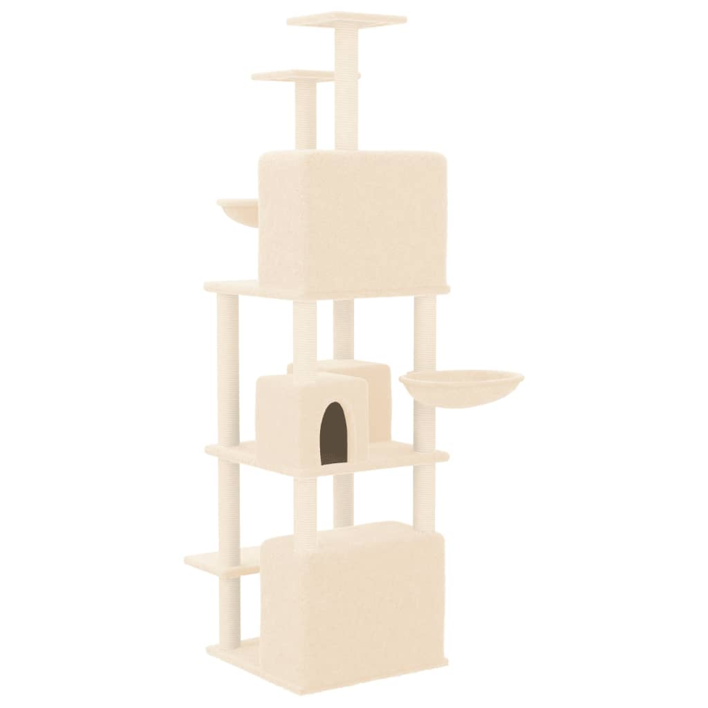 Cat Tree with Sisal Scratching Posts Cream 180 cm