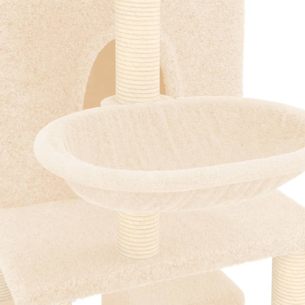 Cat Tree with Sisal Scratching Posts Cream 180 cm