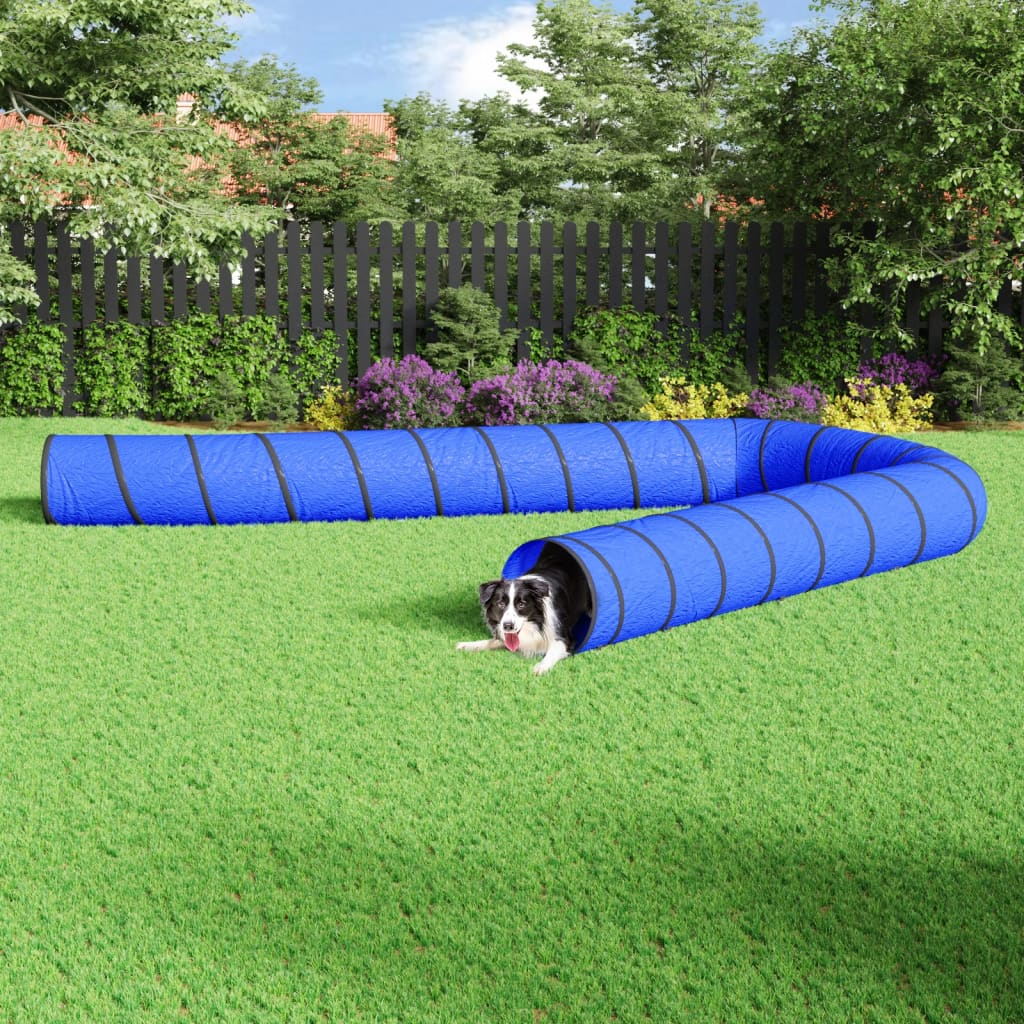 Durable Blue Dog Tunnel Ø 55x1000 cm - Polyester, Indoor & Outdoor Pet Play Tunnel