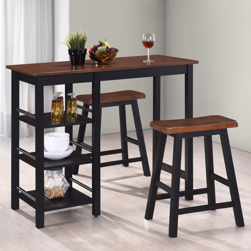 Elegant 3-Piece MDF Bar Set in Black - Sturdy, Stylish, and Functional