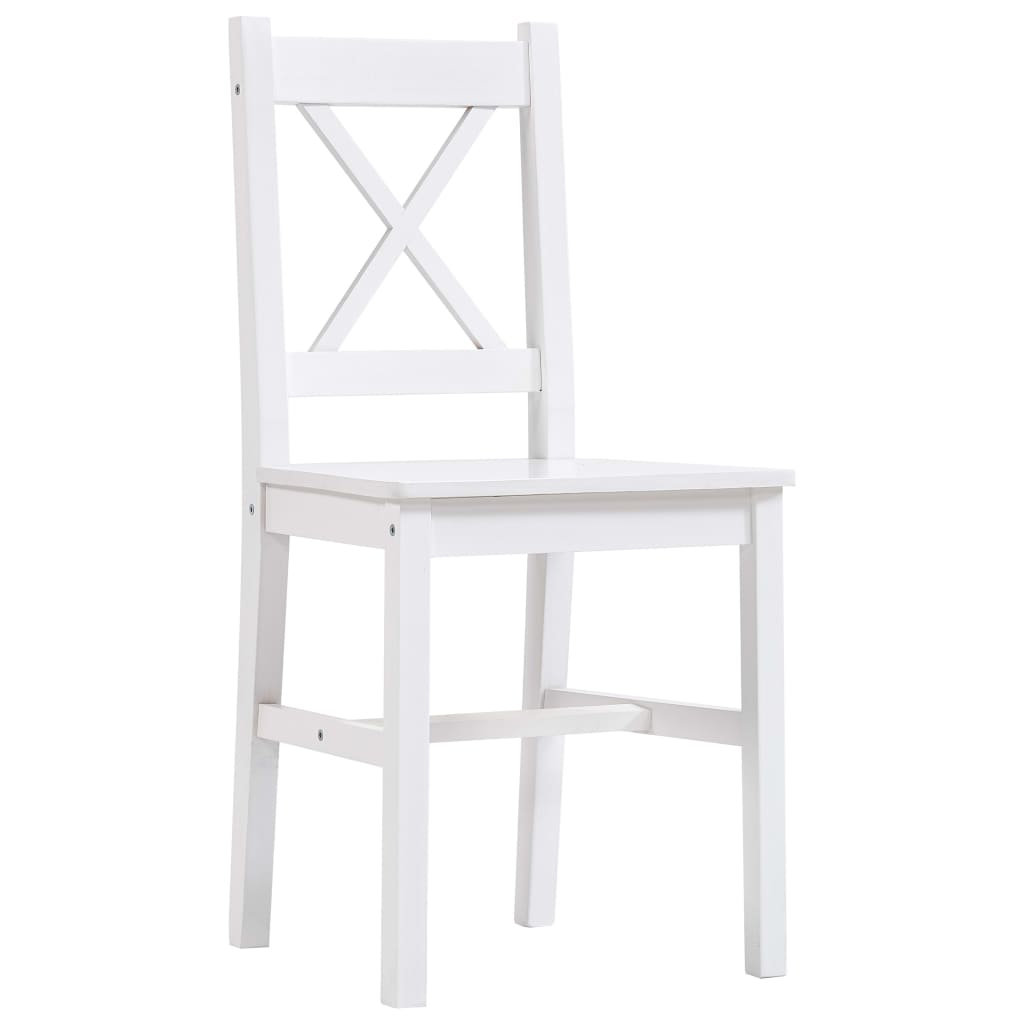 7 Piece Dining Set Pinewood White