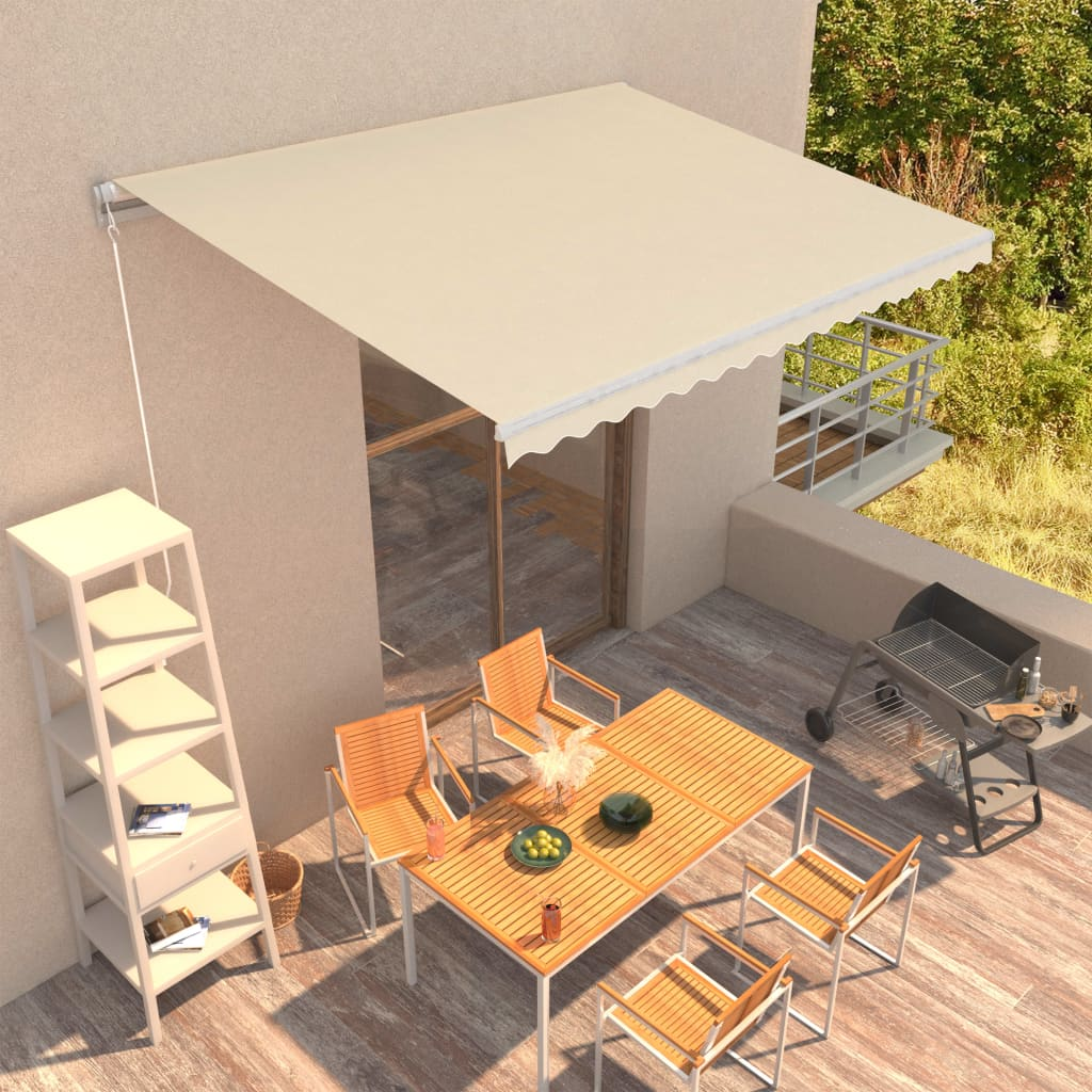 Manual Retractable Awning 400x300 cm Cream