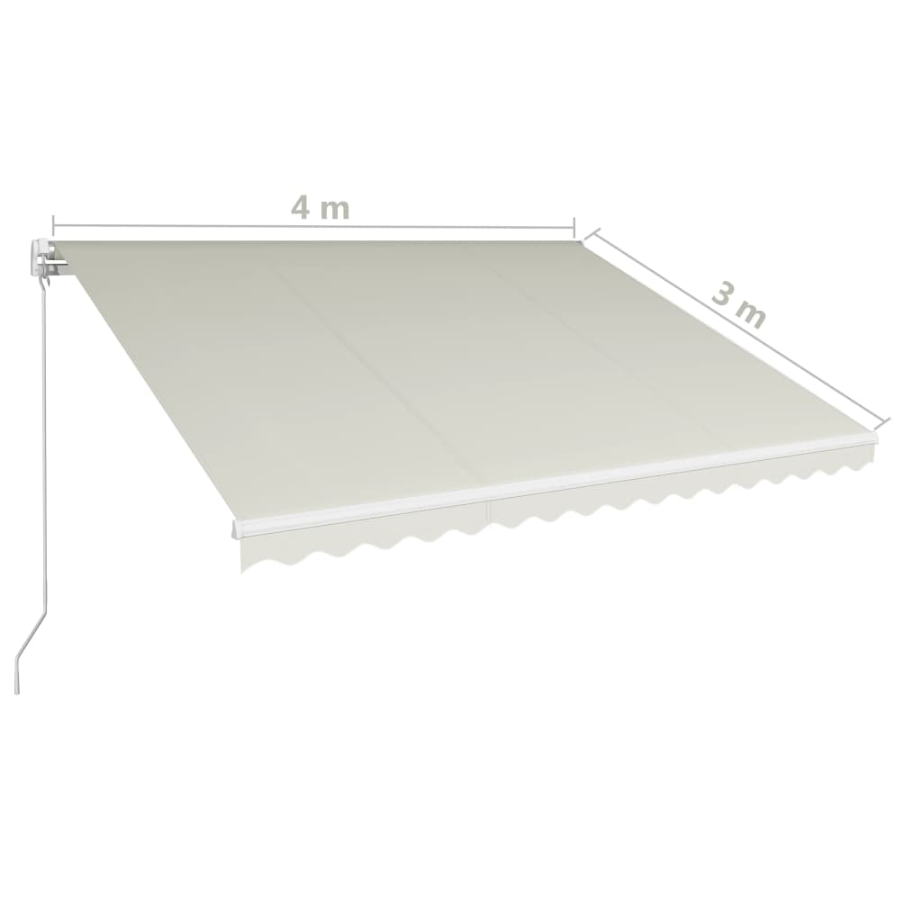 Manual Retractable Awning 400x300 cm Cream