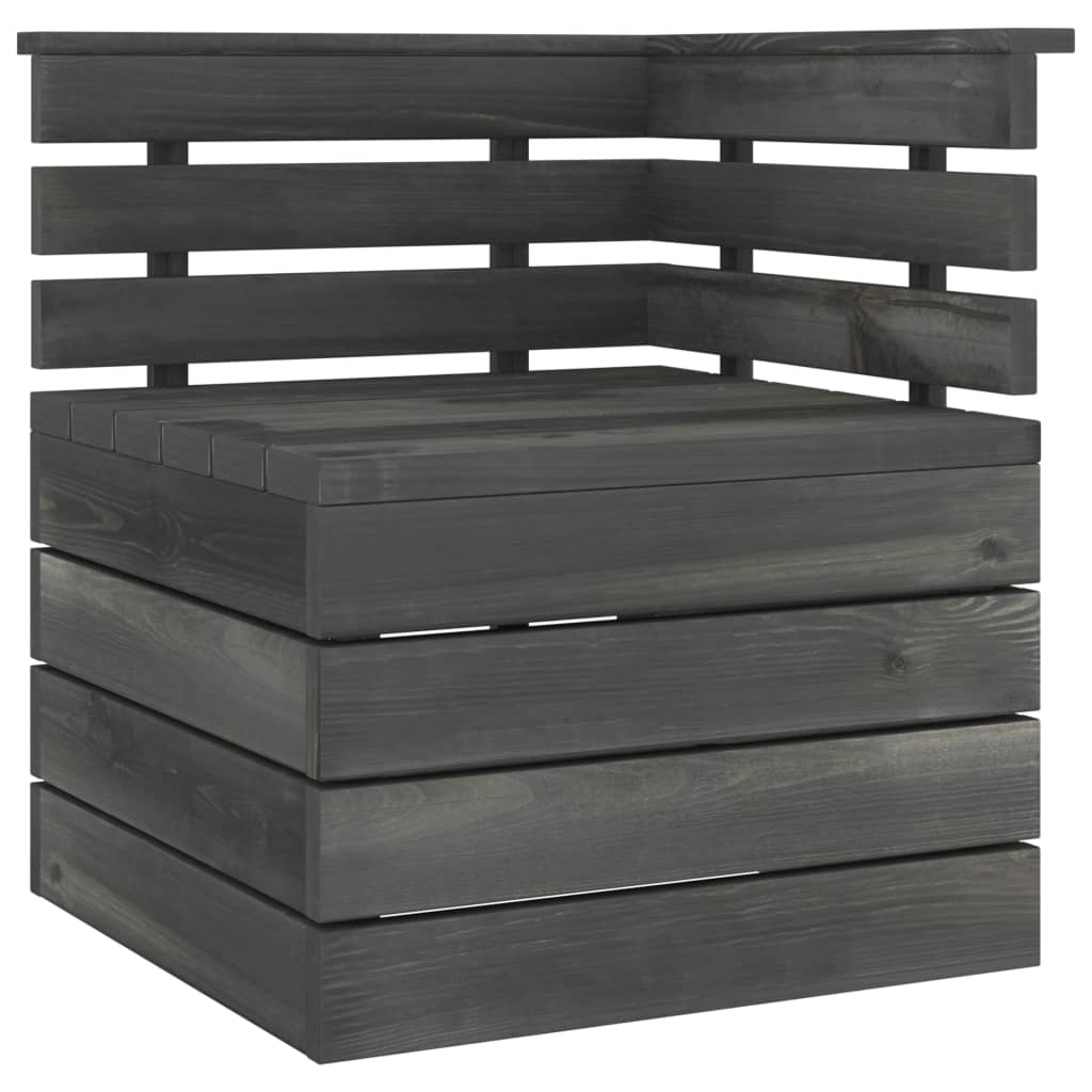 7 Piece Garden Pallet Lounge Set Solid Pinewood Dark Grey