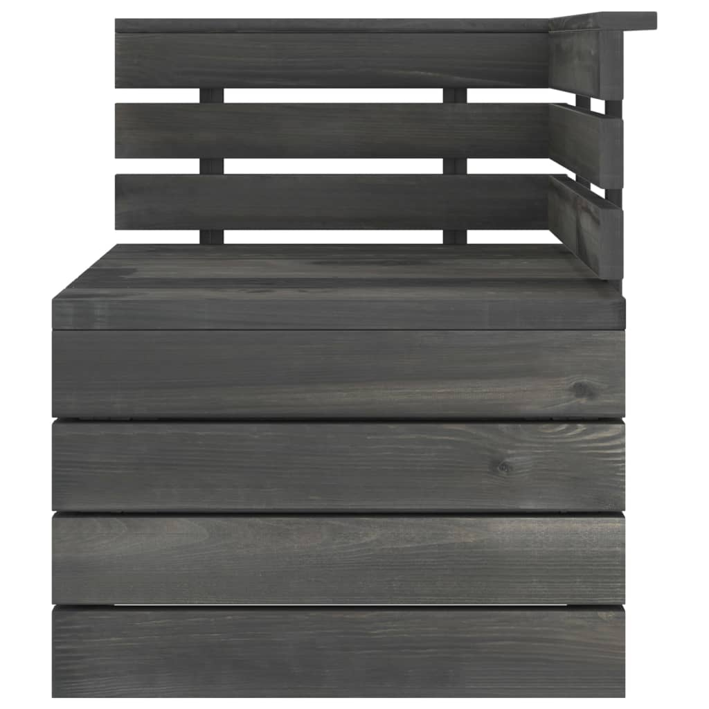 7 Piece Garden Pallet Lounge Set Solid Pinewood Dark Grey