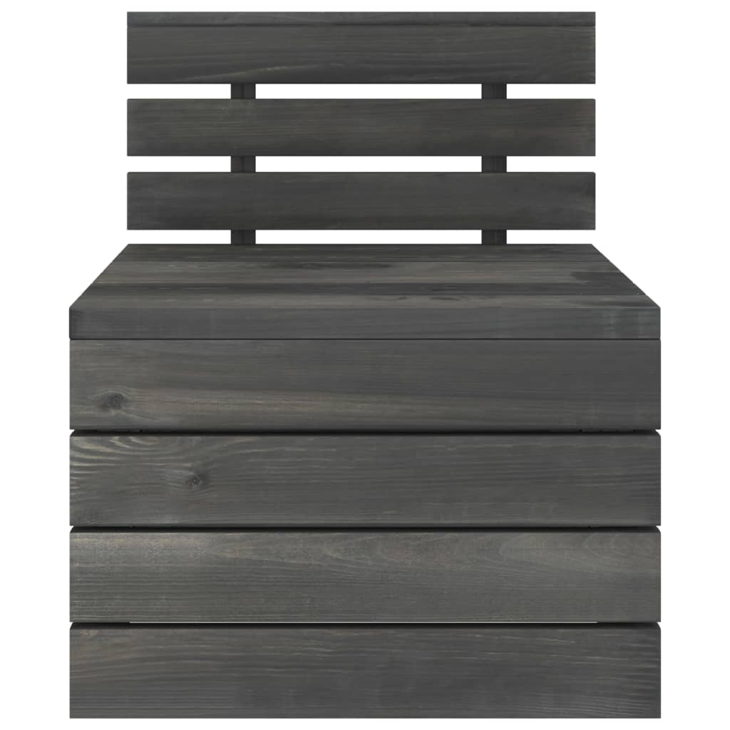 7 Piece Garden Pallet Lounge Set Solid Pinewood Dark Grey