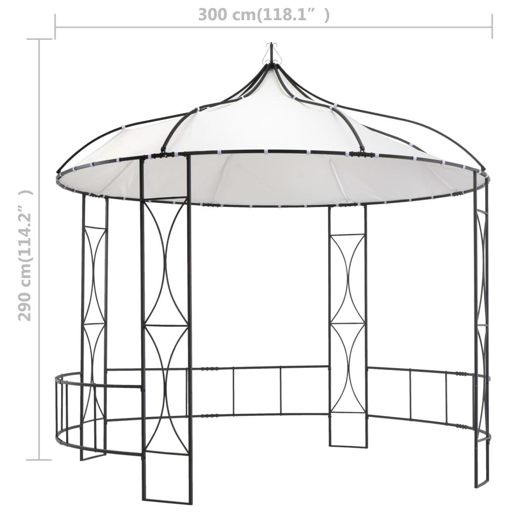 Gazebo 300x290 cm White Round