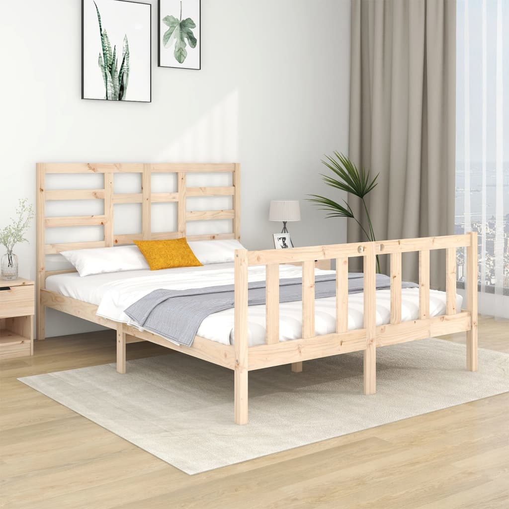 Bed Frame Solid Wood 135x190 cm Double