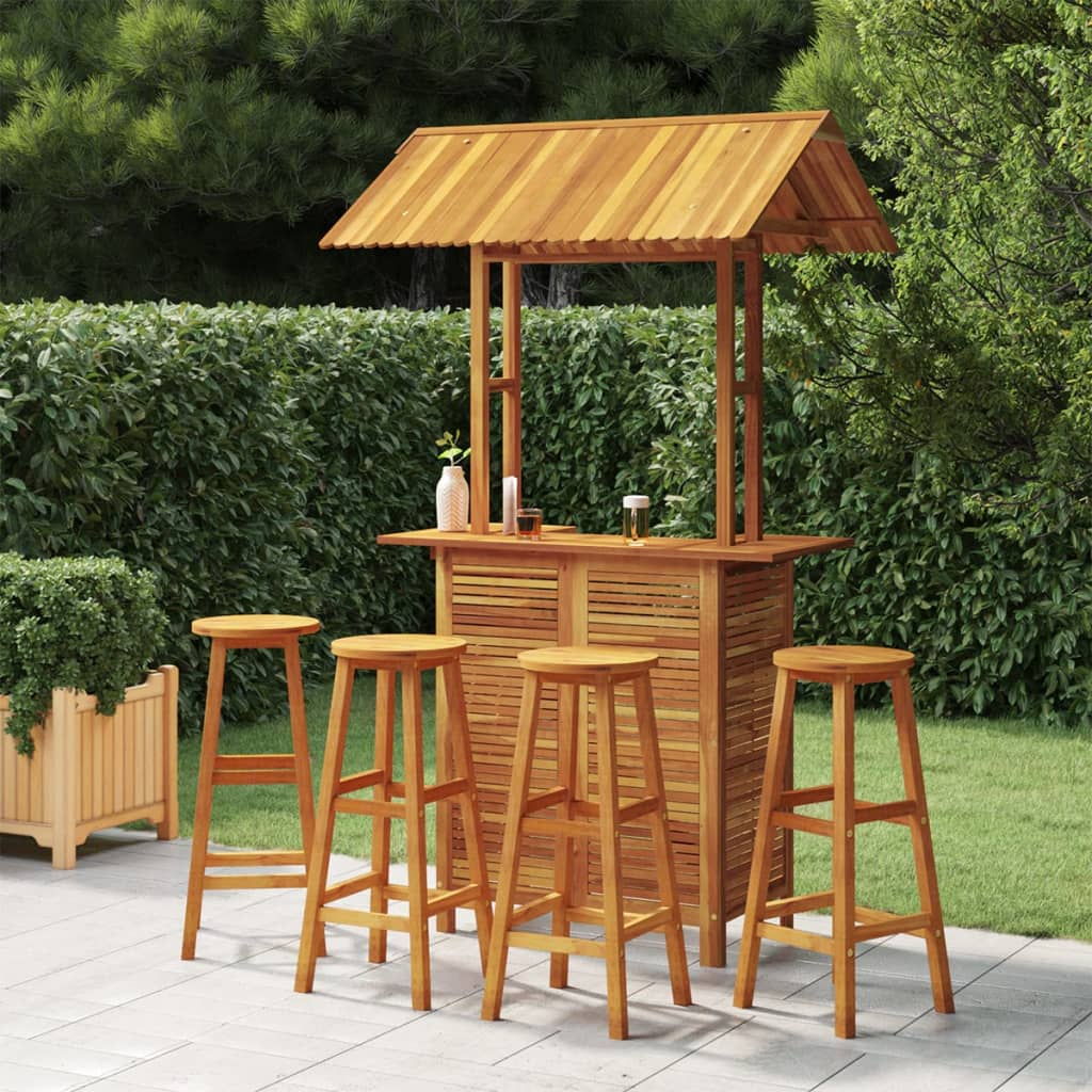 5 Piece Garden Bar Set Solid Wood Acacia