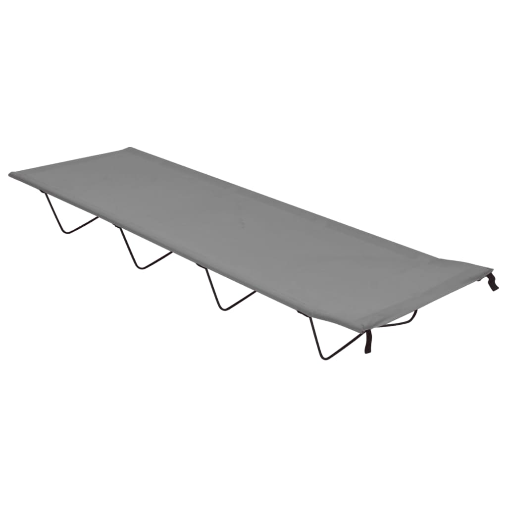 Durable Camping Bed 180x60x19 cm - Oxford Fabric & Steel, Grey - Perfect for Outdoor Adventures