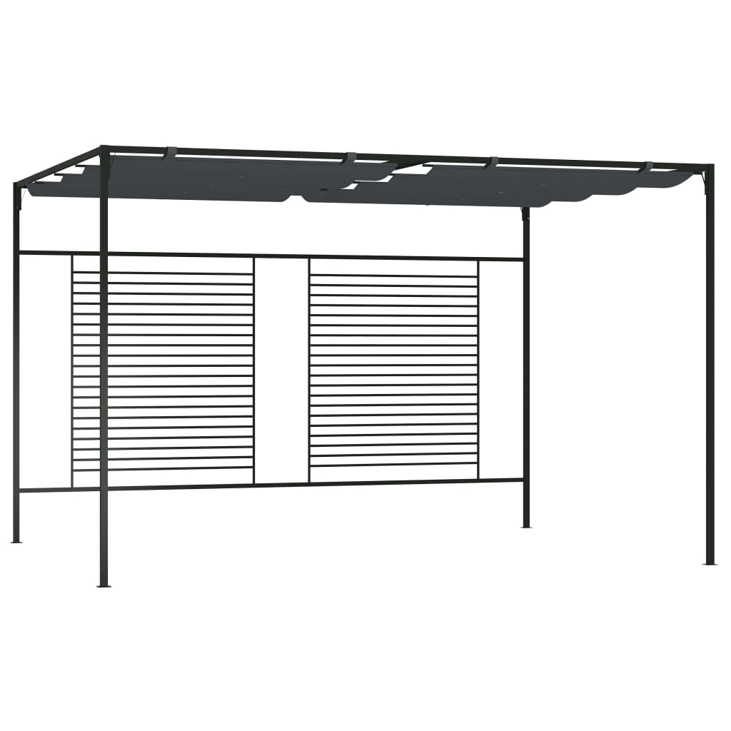 Gazebo with Retractable Roof 4x3x2.3 m Anthracite 180 g/m¬≤