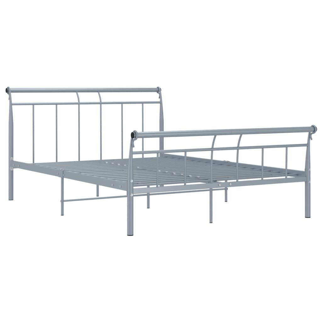 Bed Frame Grey Metal 140x200 cm