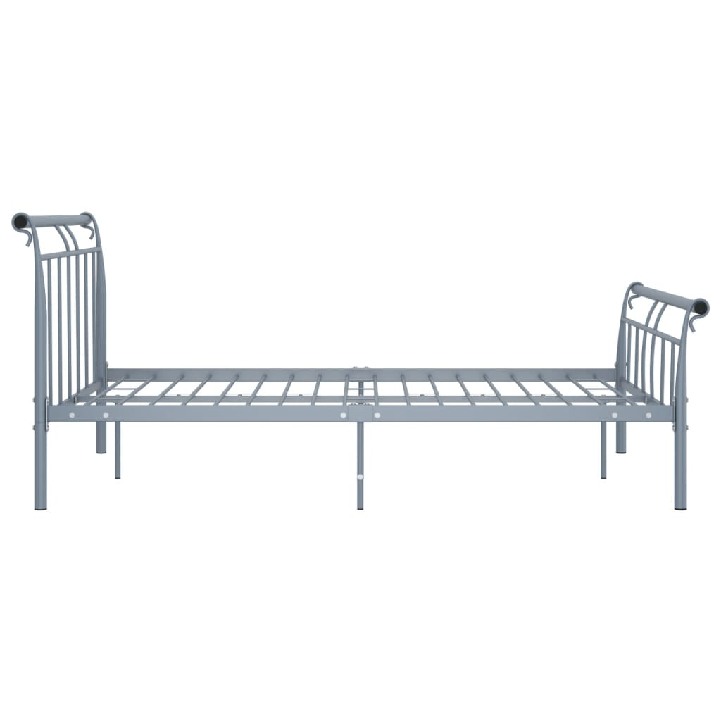 Bed Frame Grey Metal 140x200 cm