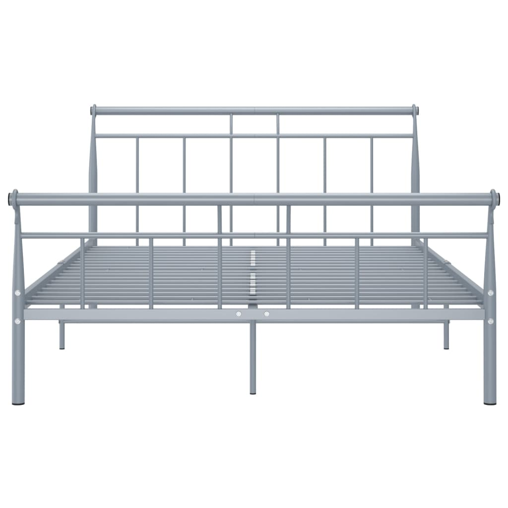 Bed Frame Grey Metal 140x200 cm