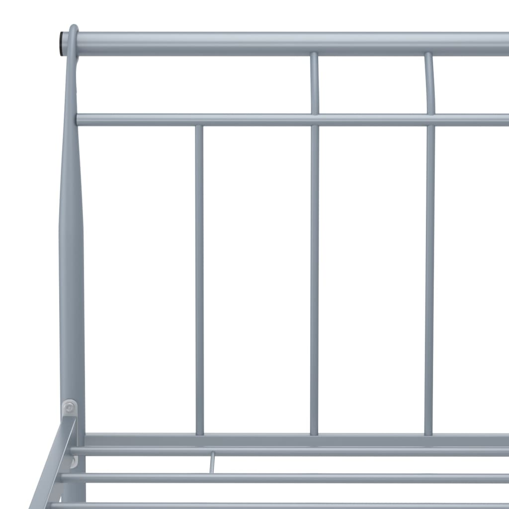 Bed Frame Grey Metal 140x200 cm