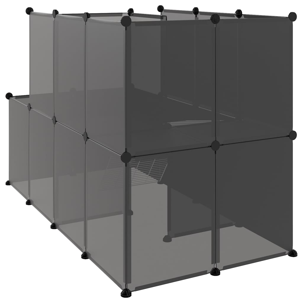 Small Animal Cage Black 142x74x93 cm PP and Steel