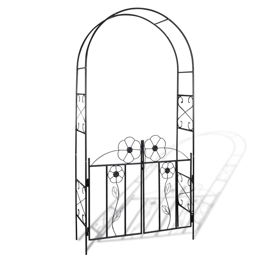 Elegant Garden Arch Door with Flower Detailing - Perfect for Climbing Plants