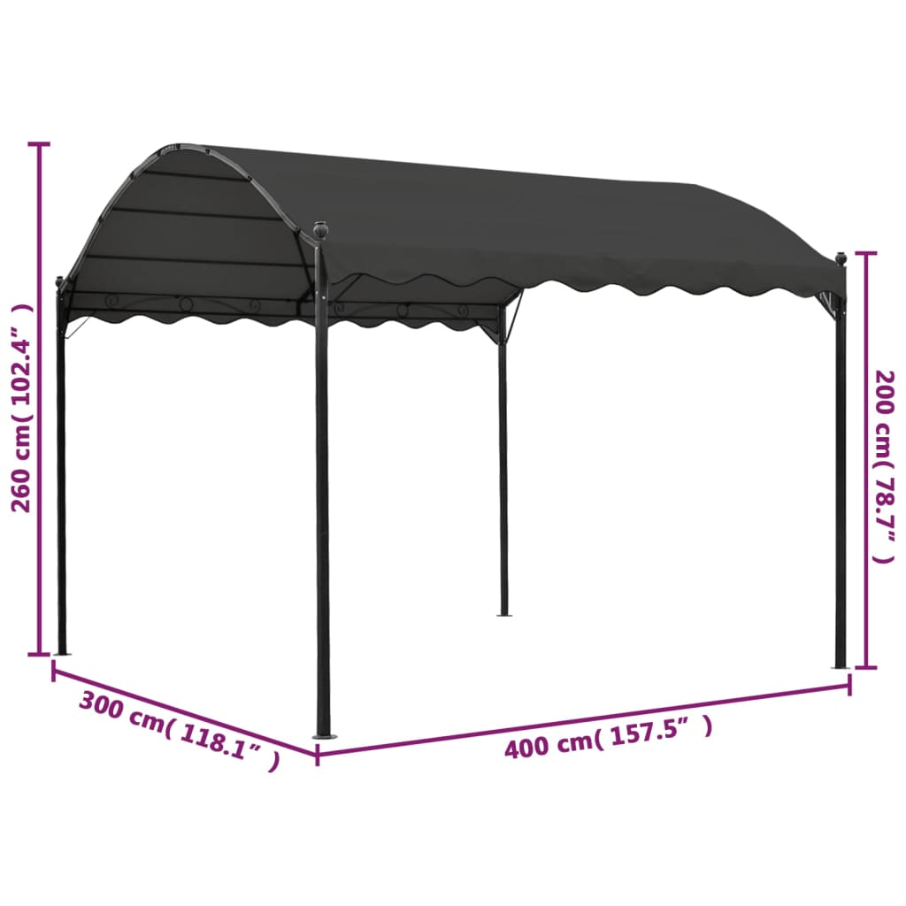 Sunshade Awning 3x4 m Anthracite