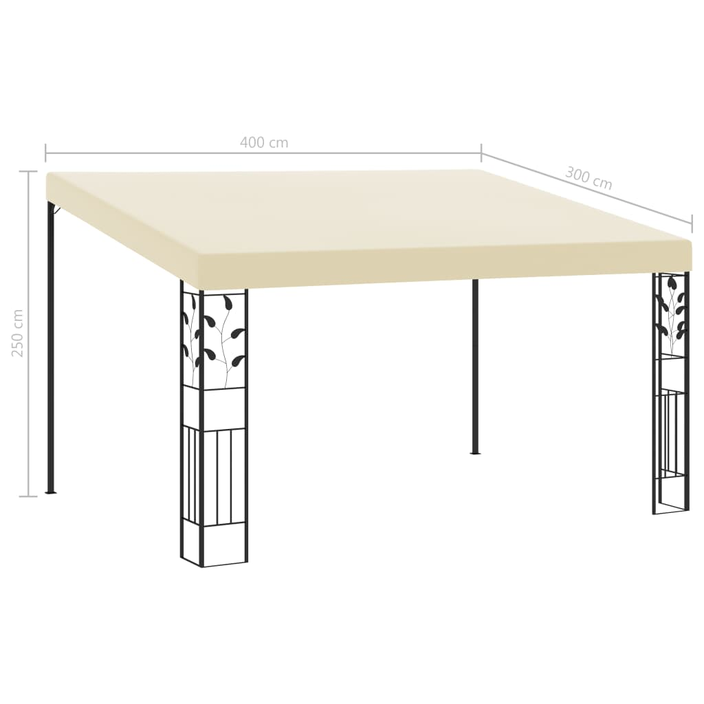 Wall-mounted Gazebo 4x3x2.5 m Cream