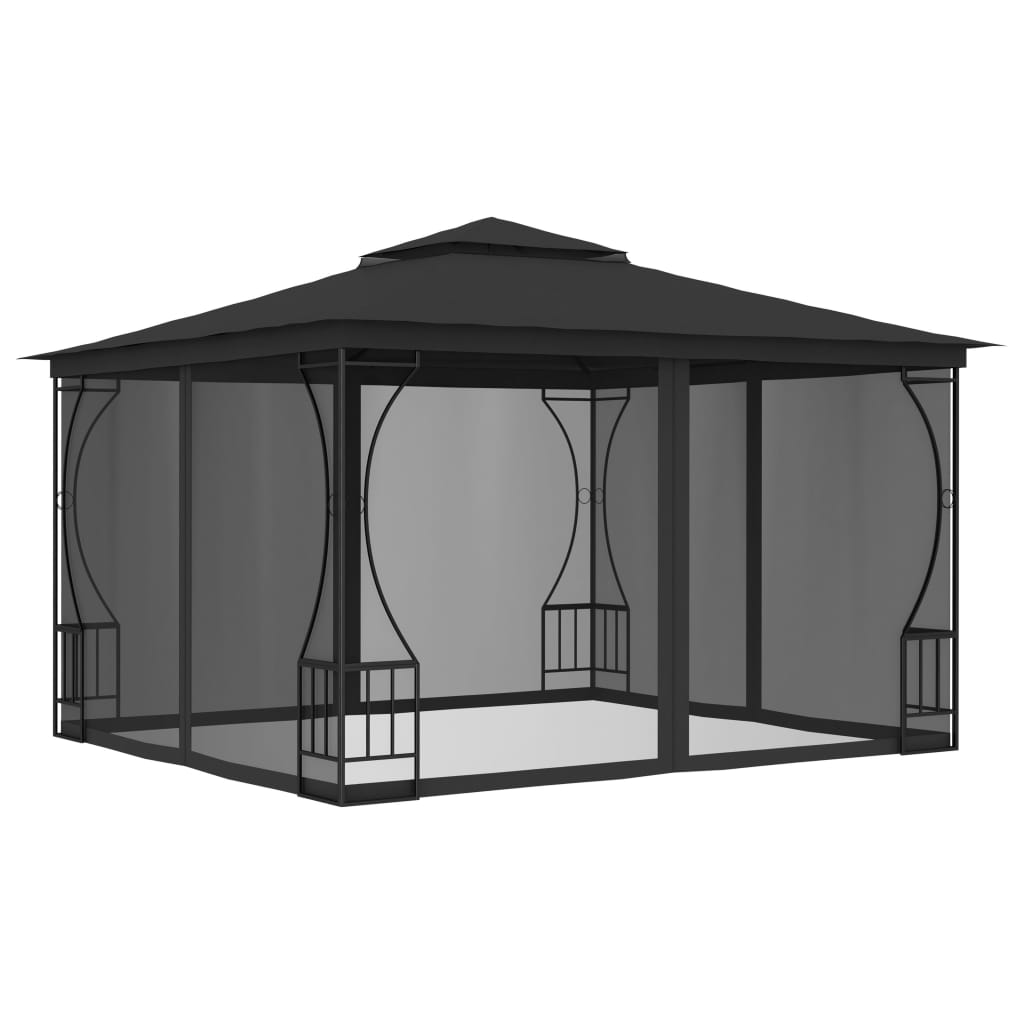 Durable Anthracite Gazebo with Nets 300x300x265 cm - Perfect for Outdoor Events