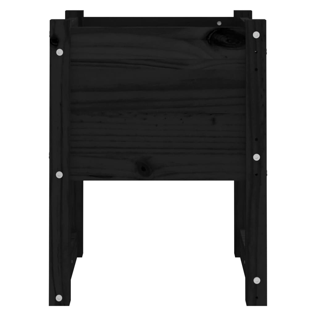 Planters 2 pcs Black 40x40x52.5 cm Solid Wood Pine