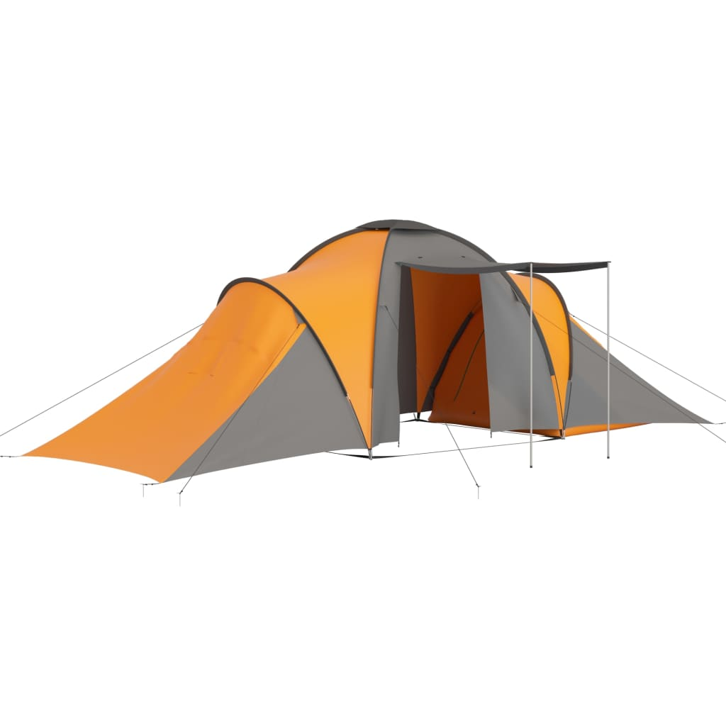 Camping Tent 6 Persons Grey and Orange