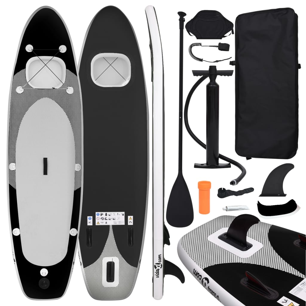 Premium Inflatable Stand Up Paddle Board Set - Black 360x81x10 cm | Perfect for All Skill Levels