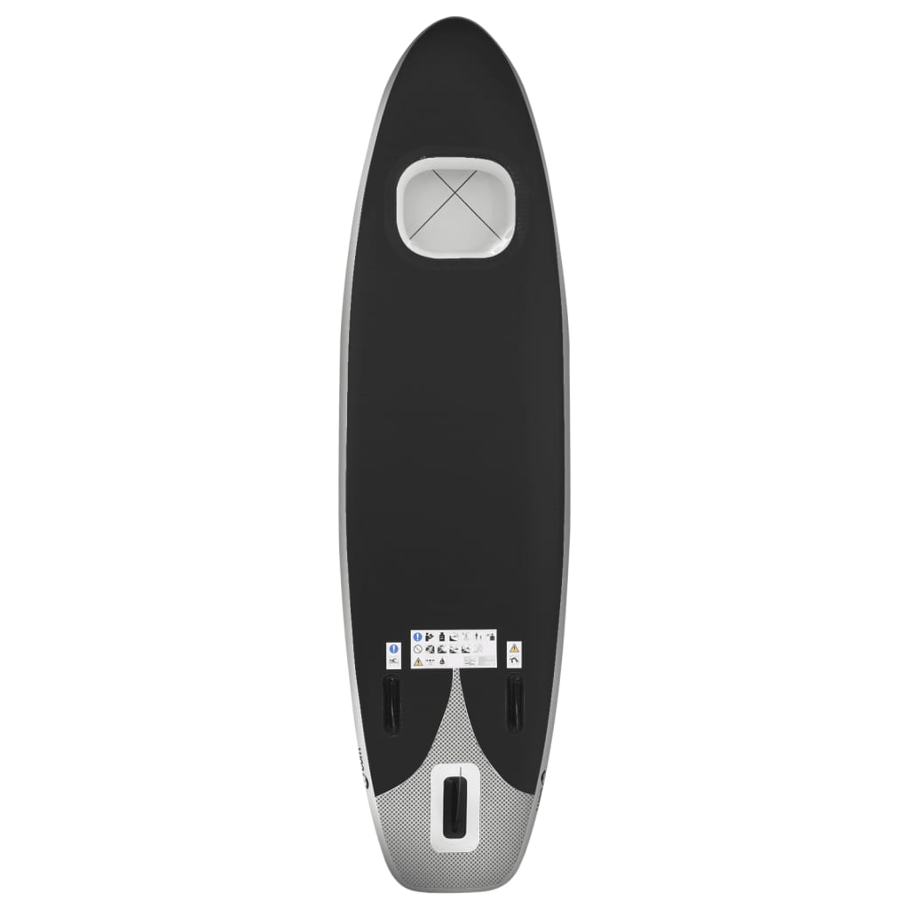 Inflatable Stand Up Paddle Board Set Black 360x81x10 cm