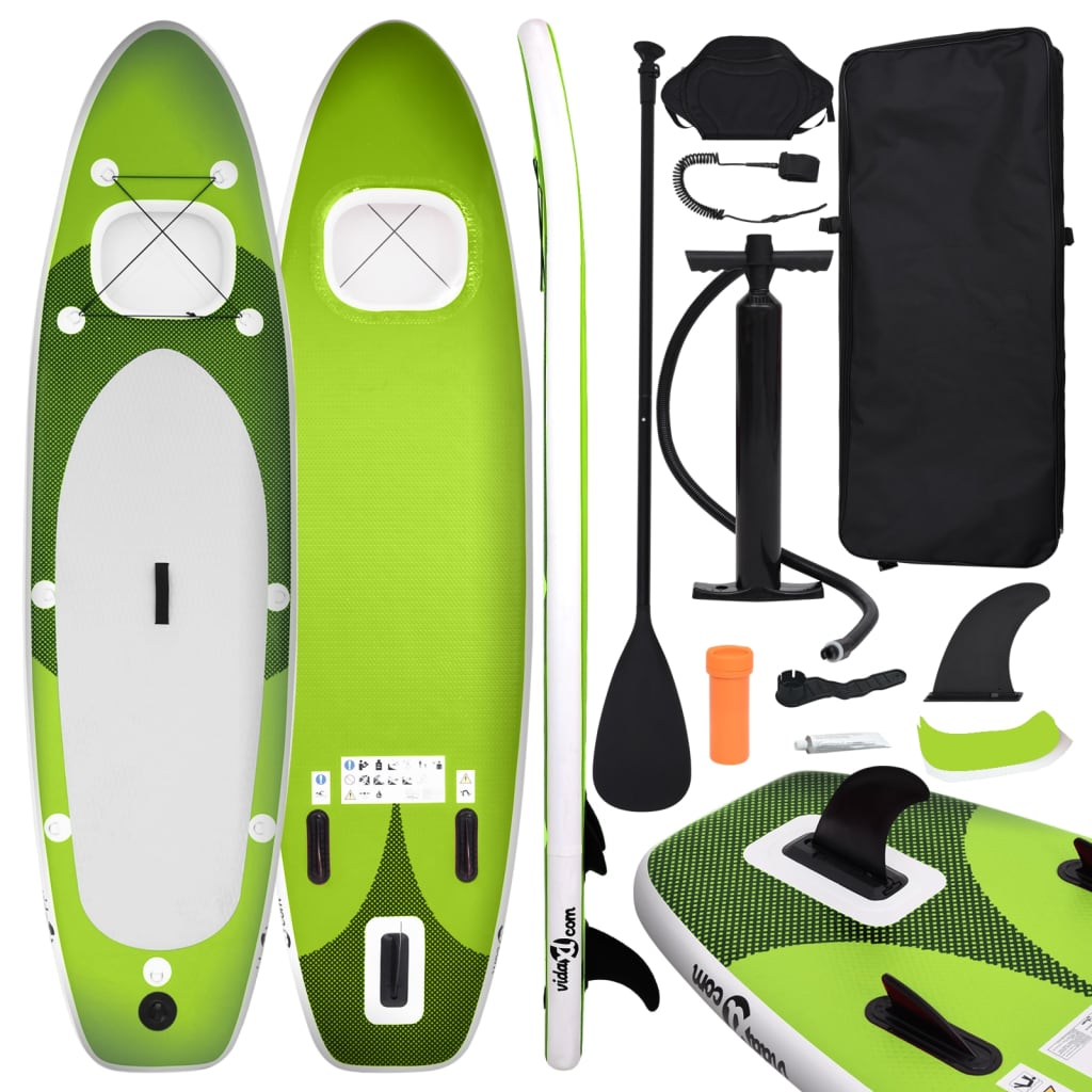 Premium Inflatable Stand Up Paddle Board Set - Green, 360x81x10 cm | Perfect for All Skill Levels