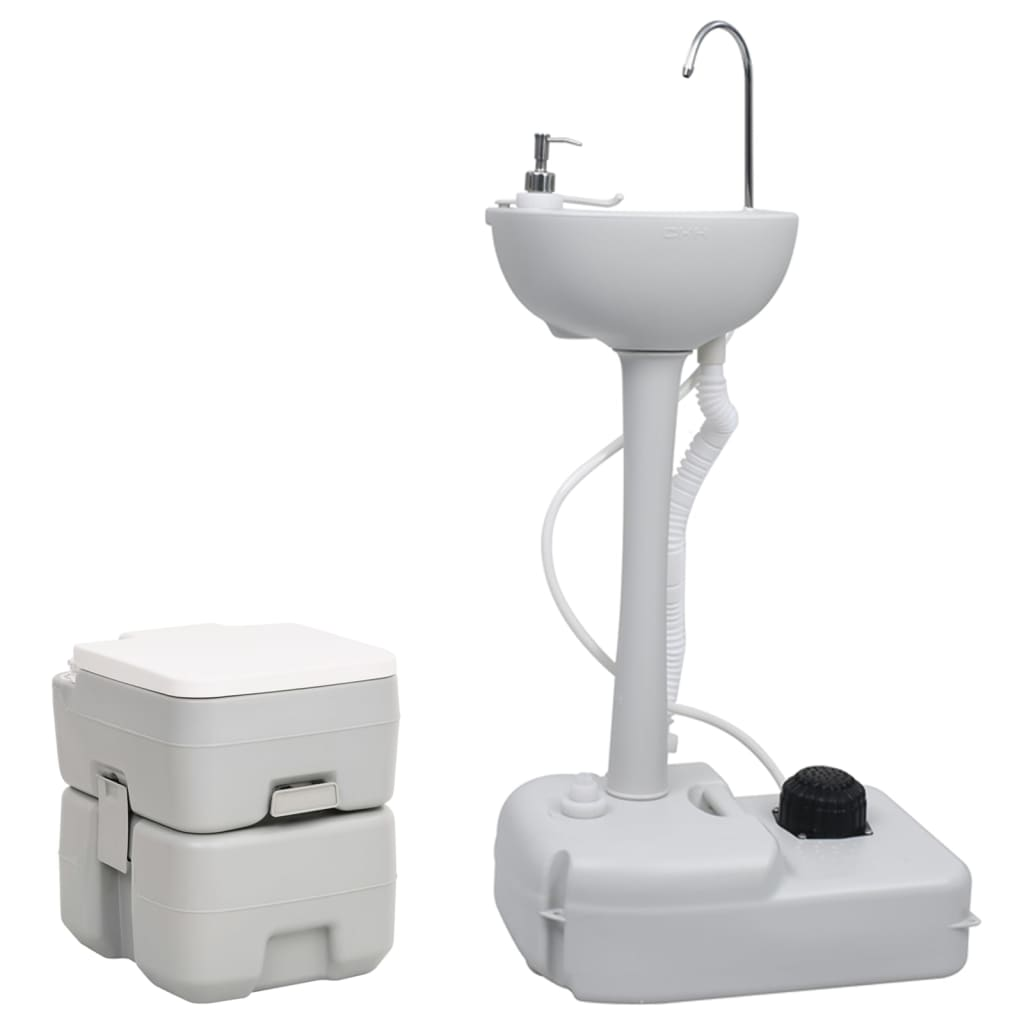 Portable Camping Toilet and Handwash Stand Set - Lightweight, Durable and Perfect for Outdoor Adventures