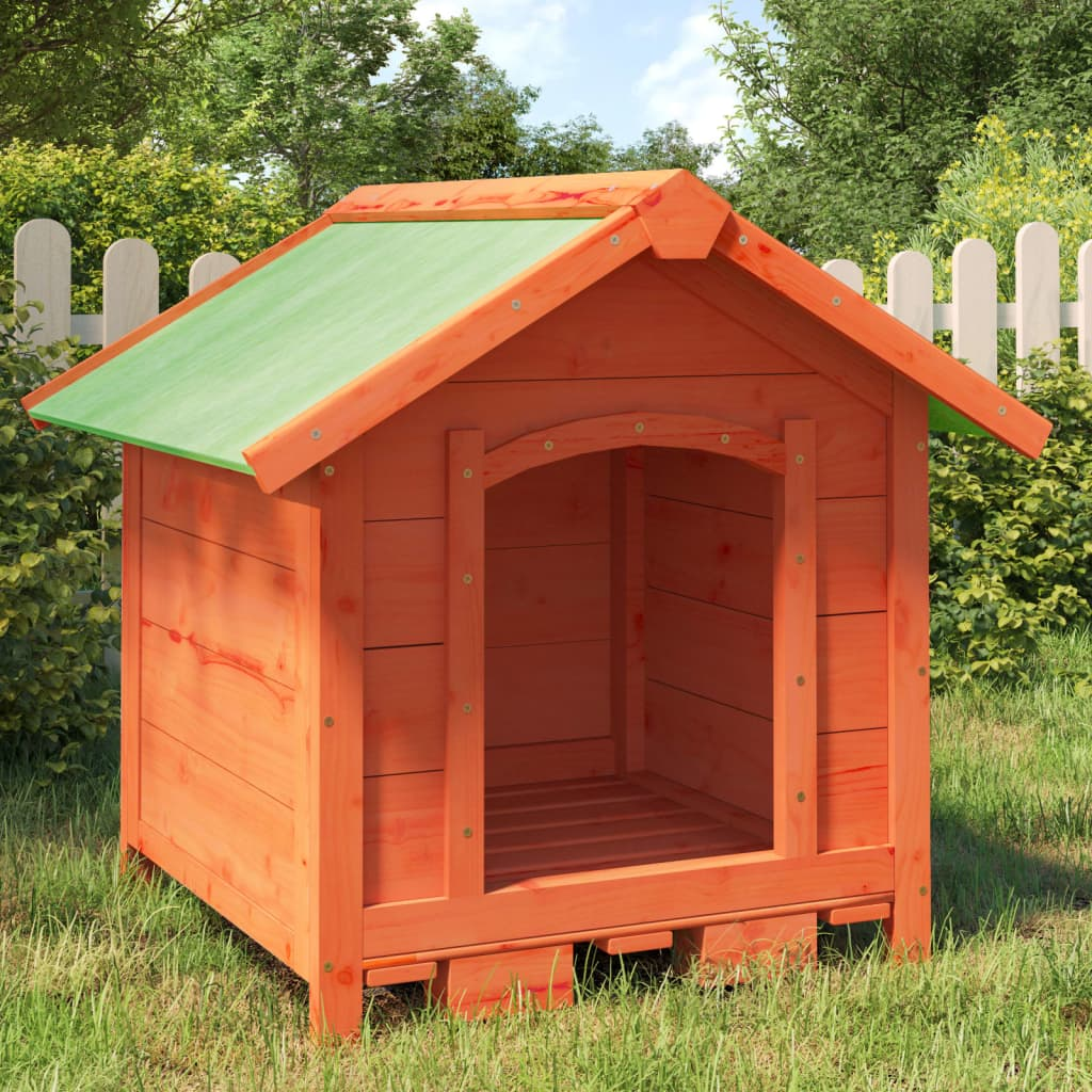 Dog Kennel Brown 65x65x61.5 cm Solid Wood Pine