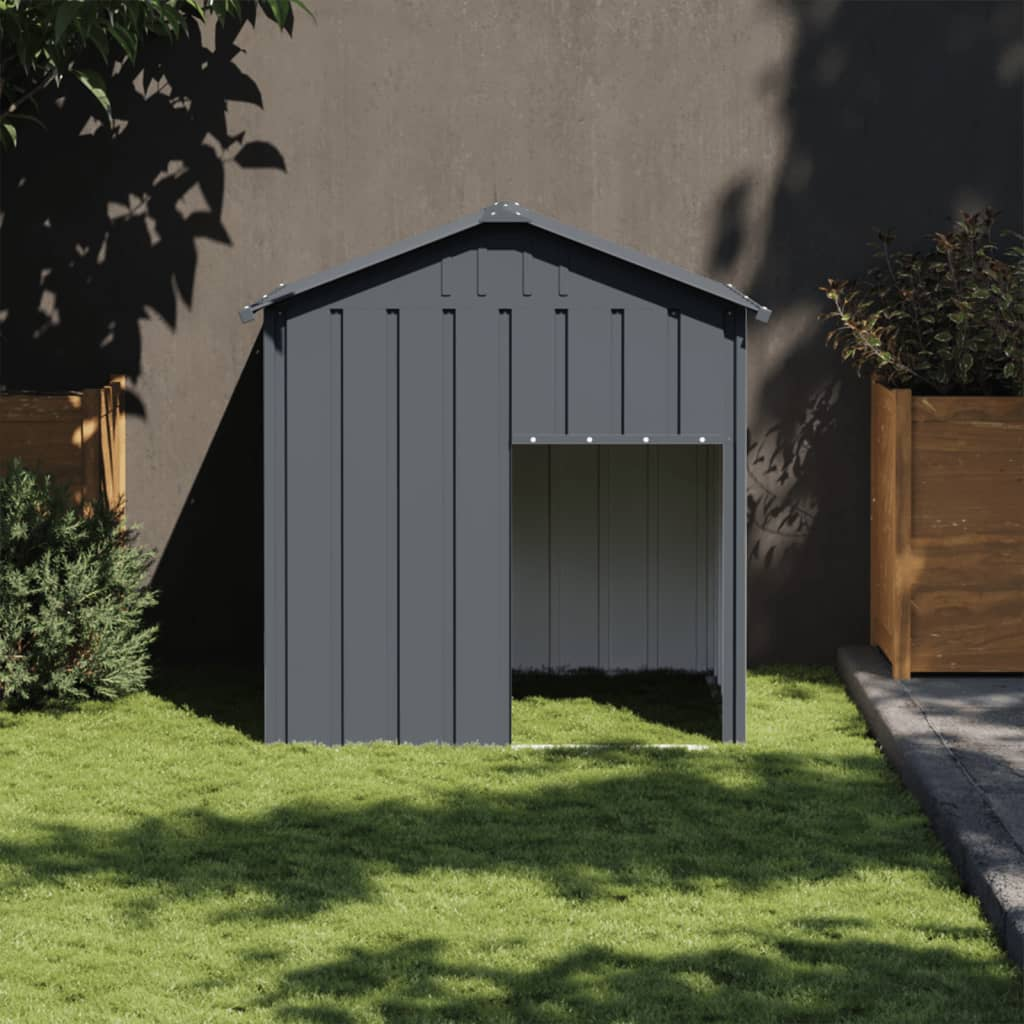 Durable Dog House with Roof Anthracite 117x103x123 cm - Galvanised Steel