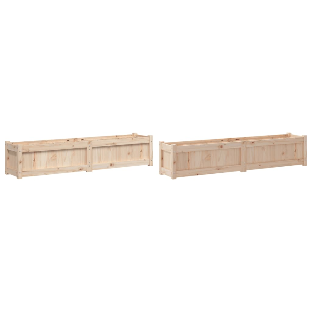 Garden Planters 2 pcs Solid Wood Pine 150x31x31cm