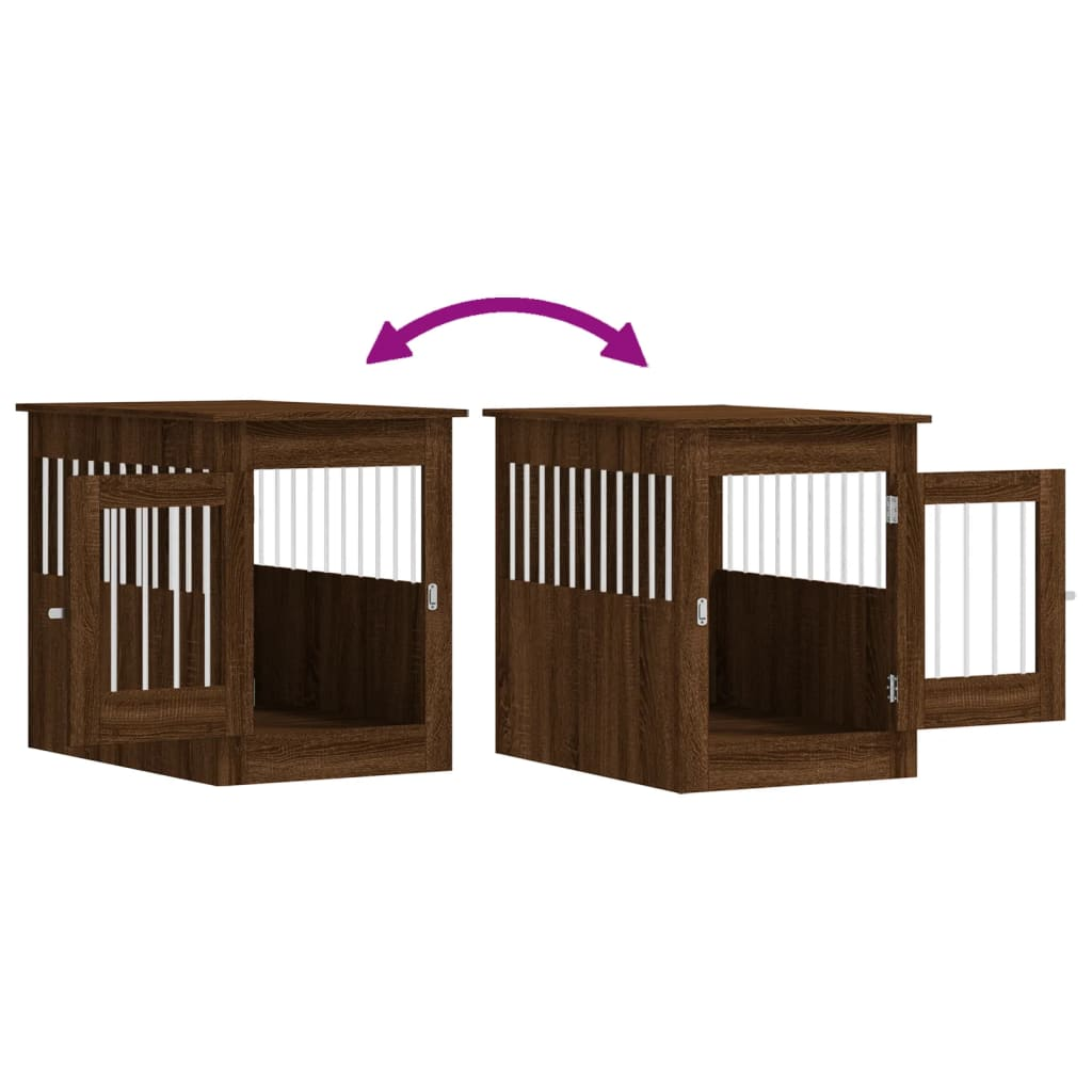 Dog Crate Furniture Brown Oak 55x80x68 cm Engineered Wood