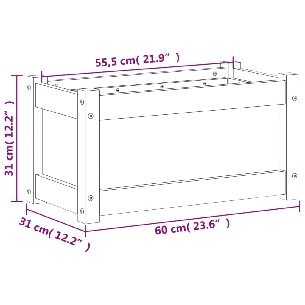 VidaXL Garden Planters 2 pcs Solid Wood Pine