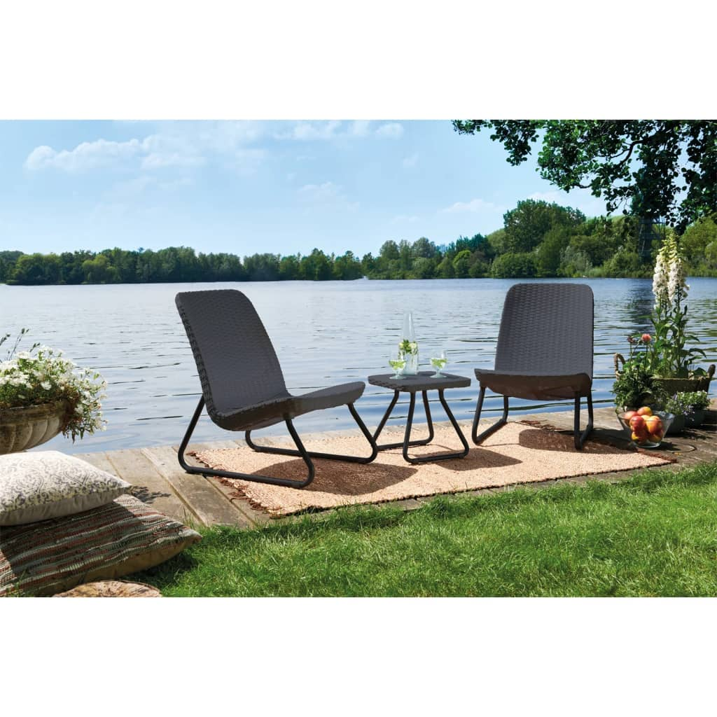 Patio Furniture Set 3 Pieces Rio Graphite