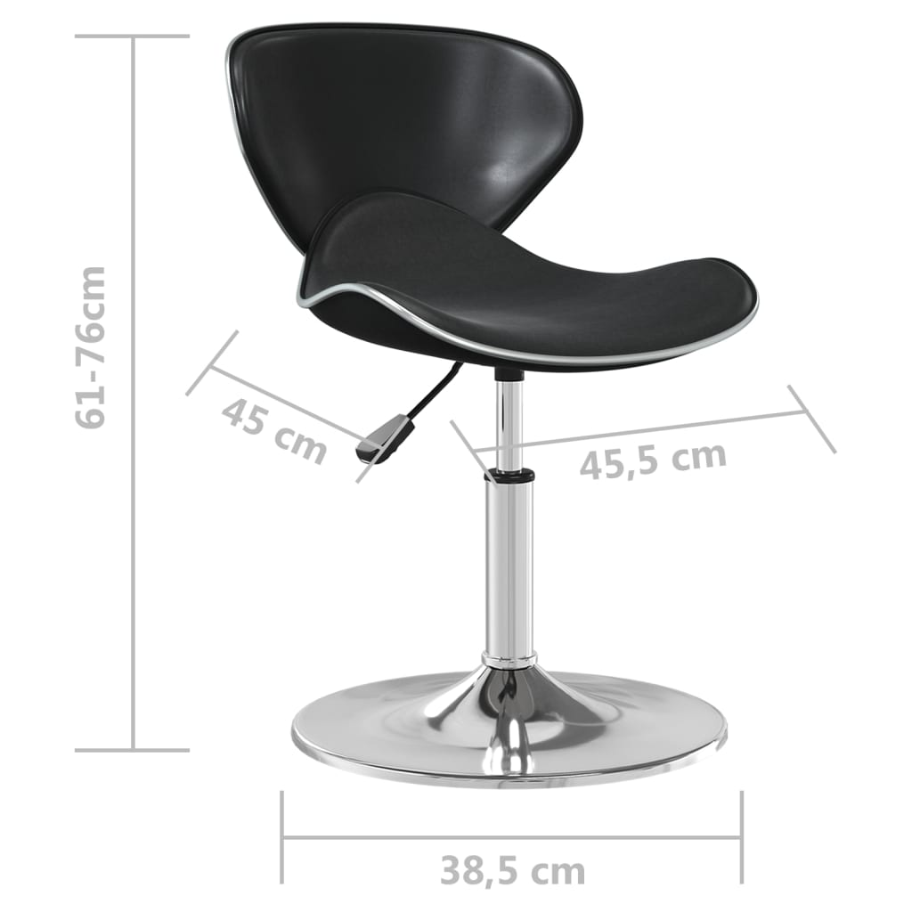 Bar Stool Black Faux Leather