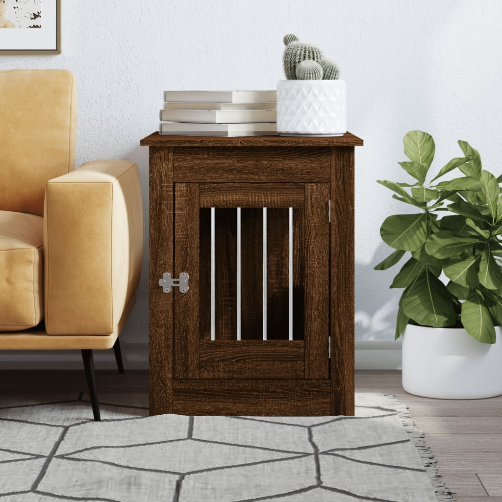 Dog Crate Furniture Brown Oak 55x80x68 cm Engineered Wood