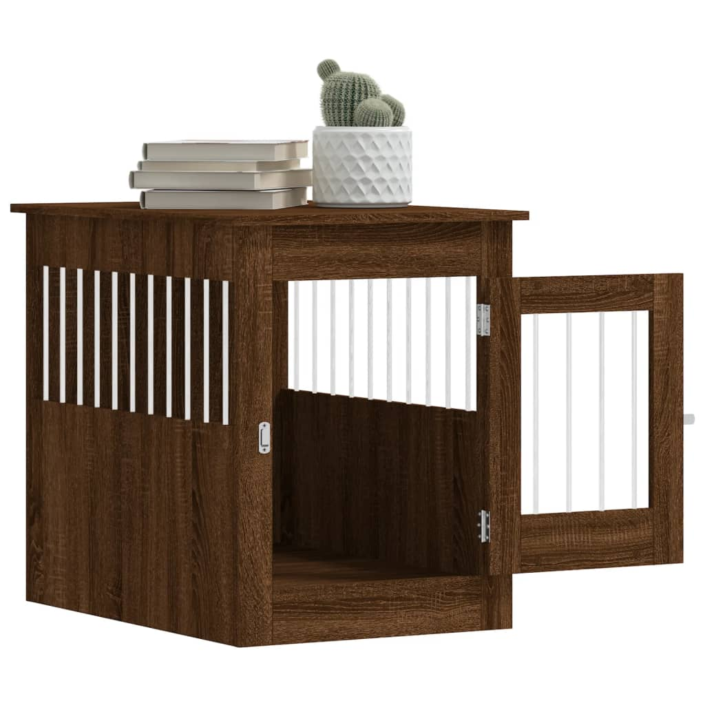 Dog Crate Furniture Brown Oak 55x80x68 cm Engineered Wood