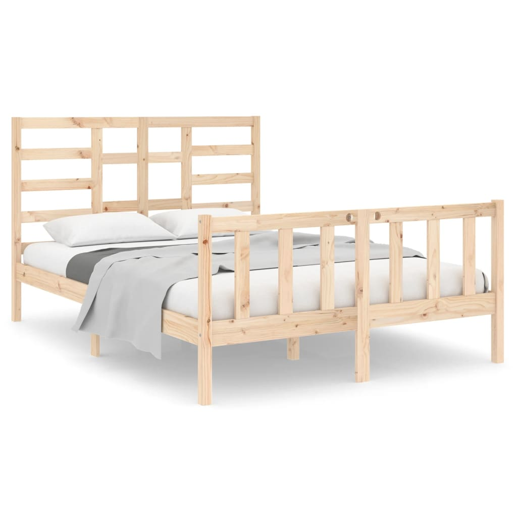 Bed Frame Solid Wood 135x190 cm Double