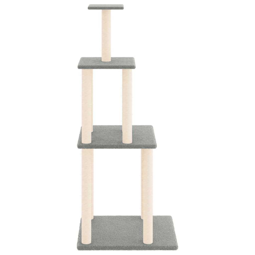 Cat Tree with Sisal Scratching Posts Light Grey 149 cm