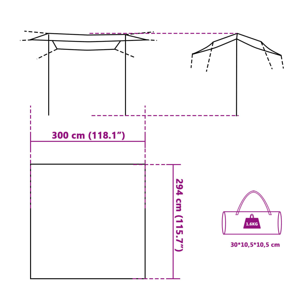 Camping Tarp Green 300X294 CM Waterproof