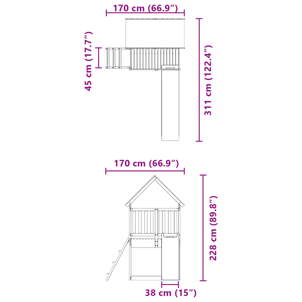 Outdoor Playset Solid Wood Douglas for Kids