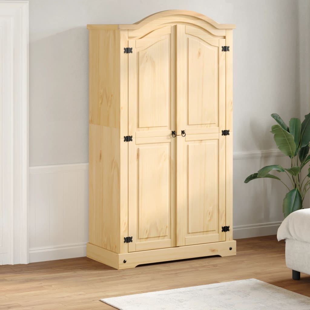 Wardrobe Corona 102x52x186 cm Solid Pine Wood - Ample Storage & Rustic Finish