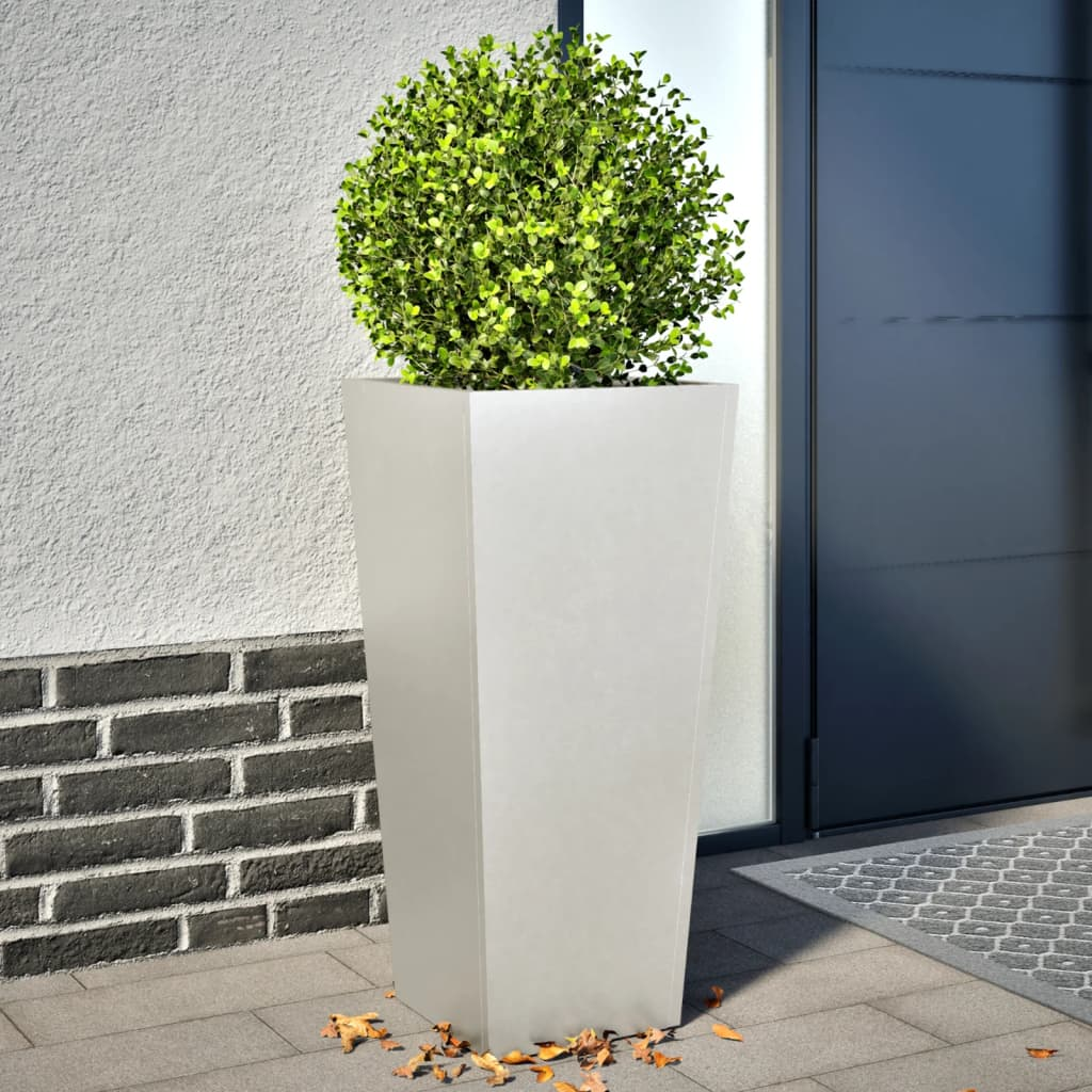 Garden Planters 35x35x75 cm 2 pcs Stainless Steel