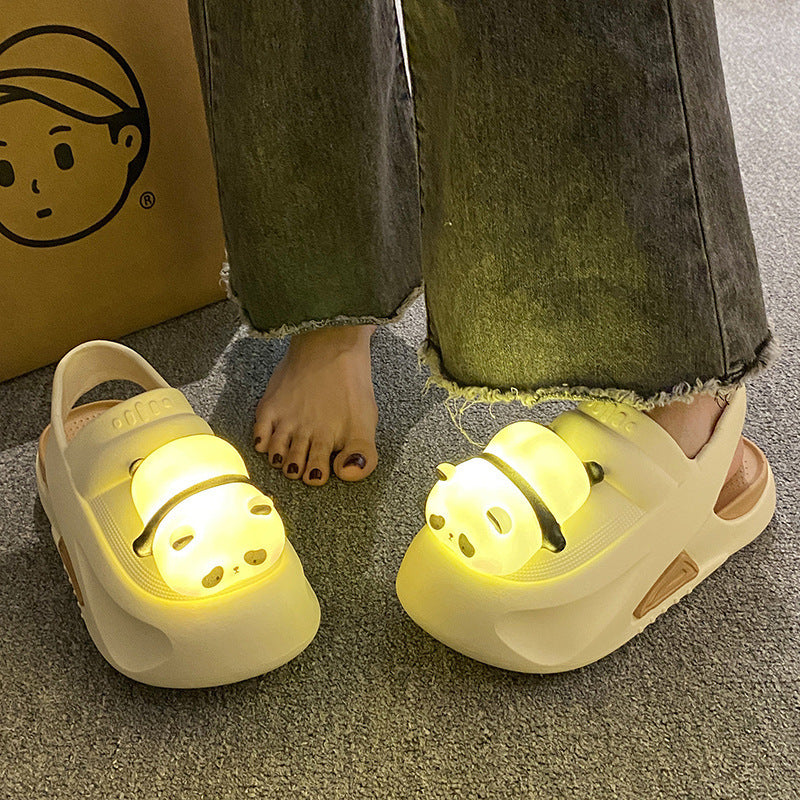 Cute Slippers With Panda Lamp Sandals Slippers with bright light