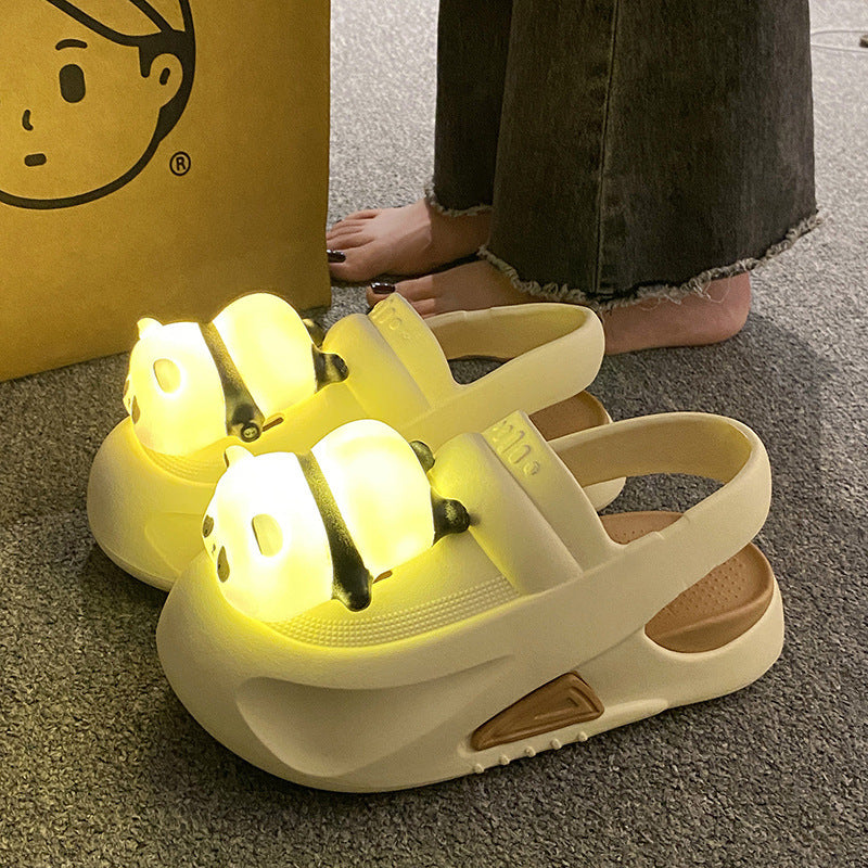 Cute Slippers With Panda Lamp Sandals Slippers with bright light